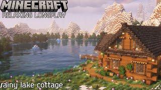 Rainy Lake Cottage - Minecraft Relaxing Longplay (No Commentary)