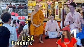 Lisa and Frederic Arnault with their family in Wat Arun Thailand