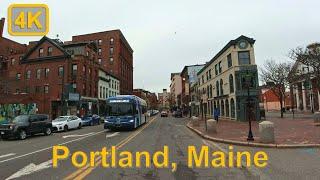 Driving in Downtown Portland, Maine - 4K60fps