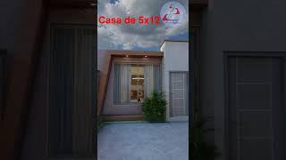 Fachada de casa de 5x12 con 1 Recámara en terreno de de 5*20 #planosdecasas #casas #fachada #shorts