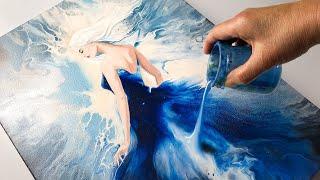  NEXT GENERATION Acrylic Pouring Blue Snow Queen - Simple Pour  Impressive Results | AB Creative