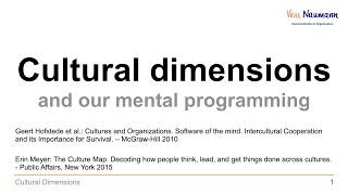 Cultural Dimensions - quick and dirty