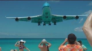 St Maarten   Crazy Takeoff Landing 747 A340 etc. (Full HD 1080p !)