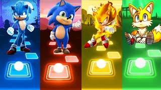 Sonic The Hedgehog Vs Classic Sonic Vs FleetWay Super Sonic Vs Baby Tails Tiles Hop Gameplay