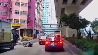 車CAM直擊 - 單車L巧遇開門L  擊中倒地險爆頭