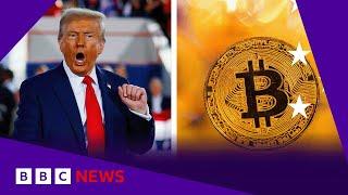 US shares and Bitcoin hit record high on Donald Trump win | BBC News