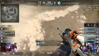 UNBELIEVABLE Jumping AWP Double Noscope by Luminosity Coldzera vs Liquid at MLG CS: GO Major