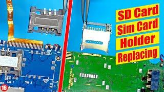 How to change mobile phone memory card holder SD Card slot jacket & Sim Card holder Tutorial#16