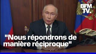 Poutine met en garde les pays qui autorisent l'Ukraine à utiliser leurs armes pour frapper la Russie