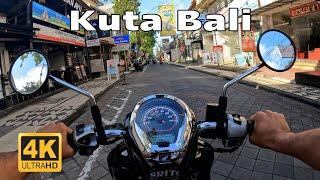 Kuta Bali, Bike Ride, Around Kuta Street - 4K - جولة في الدراجة في شوارع كوتا بالي