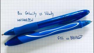 Bic Gel-ocity vs. Velocity - Gel vs Ballpoint Comparison