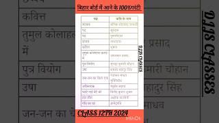 Hindi written name #class12th #writer#hindi 2024#lesson2024#gkinhindi#gk gs classes