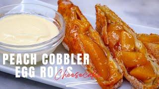 PEACH COBBLER EGG ROLLS RECIPE | HOLIDAY DESSERT IDEA| CHAZS CUISINES