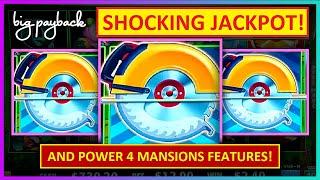 JACKPOT! Huff N' Even More Puff HIGH LIMIT Slots! Power 4 Mansions Feature BONUS VIDEO!