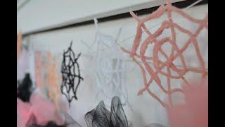 How to Make Spooky, Stiff Yarn Spiderwebs