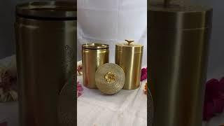 elevate your kitchen decor with these mesmerizing brass mandala Canister storage #canister #brass