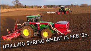 4Kᵁᴴᴰ Feb 2025; Claas Axion 960TT with Kverneland LO85 & John Deere 6250 with Weaving drill