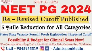 NEET PG 2024 | Cutoff Reduced Again | Any Clinical Seats Available? | Special Stray Round