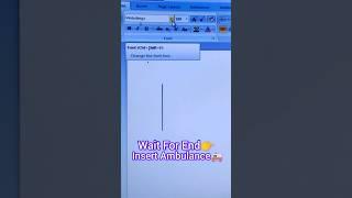 Use Font-webdings, insert Ambulance symbol in msword#shortcut#shorts#explore#Ambulance#trending