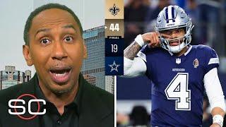 "How bout them #Cowboys." - ESPN on Dallas Cowboys fall to Saints 44-19; Dak Prescott TD, 2 INT