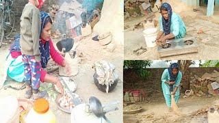 आज अच्छी तरह से अपने घर की सर सफाई की‍↕️ | home cleaning village vlog