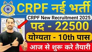 CRPF New Vacancy 2025 | CRPF Rally भर्ती 2025 Notification | CRPF Constable Recruitment 2025