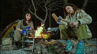 What happens in a camping when two girls they have seen for the first time (with.Han Hye-jin)