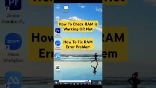 How To Check RAM is Working Or Not | Fix RAM Error Problem | Check RAM Error message