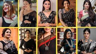 Beautiful Jewelry for matching black saree | Black saree matching accessories | black saree | Jewell