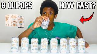 Quickly Drinking 8 Cans of OLIPOP Root Beer Soda! *Prebiotic*