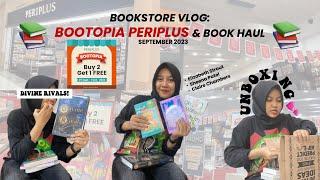 bookstore vlog bootopia periplus & book haul (september 2023) + bopis novel divine rivals🪄