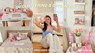 DECLUTTERING  and ORGANIZING my MESSY room  updated room tour 