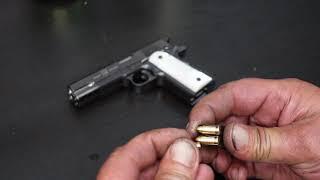 Miniature Colt 1911 double barrel in 1/2 scale shooting semi-auto firing by MINIATUREARSENAL