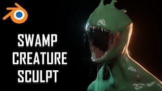 SWAMP MONSTER SPEED-SCULPT - Blender 2.8 (Sculpting, Texturing, Rendering)