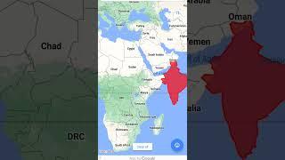 India vs Mauritania size comparison #india #geography #map #mapping #usa #comparison #shorts #maps