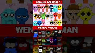 sprunki banana porridge 2 vs Sprunki Wenda Treatment: Human Edition #shortviral