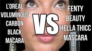 Fenty Beauty Hella Thicc Mascara VS L'Oreal Voluminous Carbon Black Mascara - mascara comparison