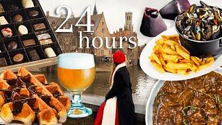 Eating Only BELGIAN Food in Bruges, Belgium for 24 Hours 