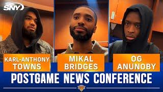 Karl-Anthony Towns, Mikal Bridges, and OG Anunoby react to Knicks' 114-104 win over Nets | SNY