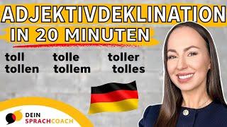 Lerne ALLES über die ADJEKTIVDEKLINATION in 20 Minuten (Deutsch lernen | Grammatik |Satzbau |German)