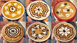  6 Super easy latte art ideas by using a etching pen at home_🫖