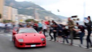 Ferrari F40 Crazy Burn Out !!! Almost hits the crowd !!! Top Marques Monaco 2015