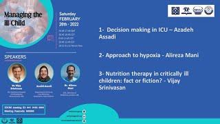 Managing the Ill Child Session in 33rd International Congress on Pediatrics (22-25 Feb, 2022)