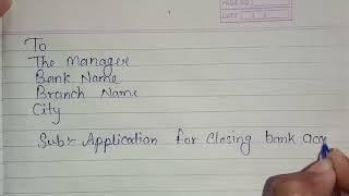 How To Write An Application For Closing Bank Account | Application For Closing Bank Account |