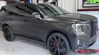 AWT - Black 2021 GMC Yukon Denali - Chrome Delete Black Out - 26" Black Koko Koture  "Kapan" Wheels