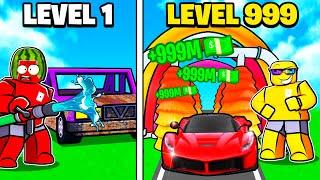 Level 1 to LEVEL 999 CAR WASH in Roblox