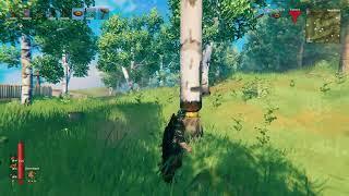 Valheim: Tree got a balancing hit during felling.