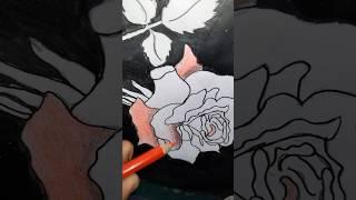 Flower drawing and painting#rose #youtshorts #painting #drawing