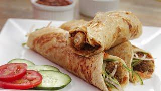 Chicken Malai Boti Paratha Roll Recipe by SooperChef