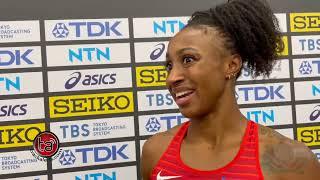 Jasmine Camacho-Quinn discusses the competitiveness of 100mH